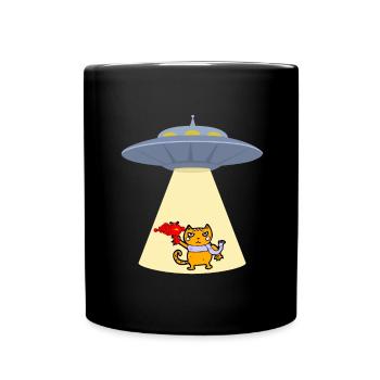 Cat With Laser Eyes - Tasse einfarbig - Schwarz - Vorne