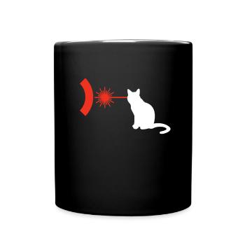 Cat With Laser Eyes - Tasse einfarbig - Schwarz - Vorne