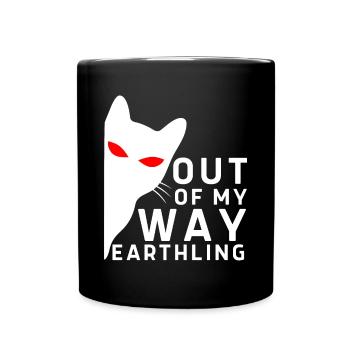 Cat With Laser Eyes - Tasse einfarbig - Schwarz - Vorne