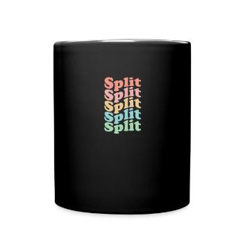 Vintage 70s Hippie Croatia Town - Retro Split - Full Colour Mug - black - Front