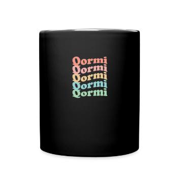 Vintage 70er Hippie Malta Stadt - Retro Qormi - Tasse einfarbig - Schwarz - Vorne