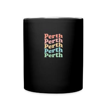 Vintage 70s Hippie Australia City - Retro Perth - Mug uni - noir - Devant