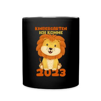 Kindergarten 2023 Ich Komme Mädchen Jungen Kita - Tasse einfarbig - Schwarz - Vorne