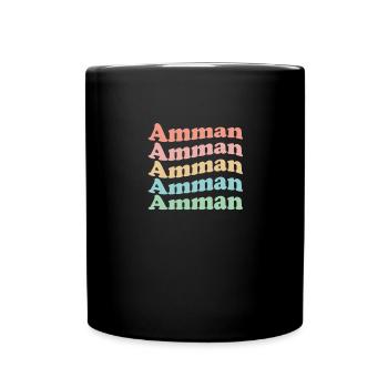 Vintage 70s Hippie Jordan City - Retro Amman - Mug uni - noir - Devant