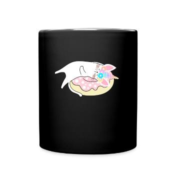 Cat Unicorn Donut - Full Colour Mug - black - Front
