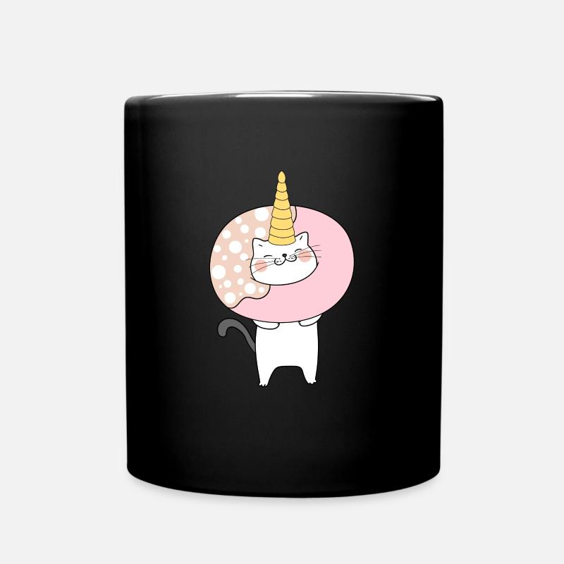 Cat Unicorn Donut - Tasse einfarbig - Schwarz