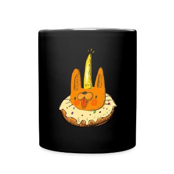 Cat Unicorn Donut - Full Colour Mug - black - Front