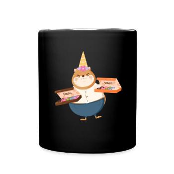 Cat Unicorn Donut - Full Colour Mug - black - Front