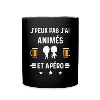 j'peux pas j'ai animés et apéro - Mug uni - noir - Devant