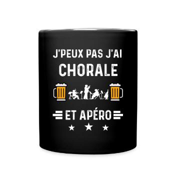 j'peux pas j'ai chorale music et apéro - Mug uni - noir - Devant