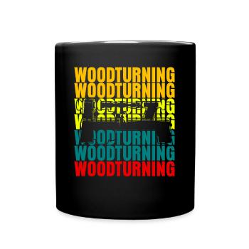 Banquette de tournage sur bois - Mug uni - noir - Devant