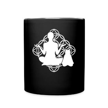 Yoga Cat Yoga Poses Lotus Position Chats - Mug uni - noir - Devant