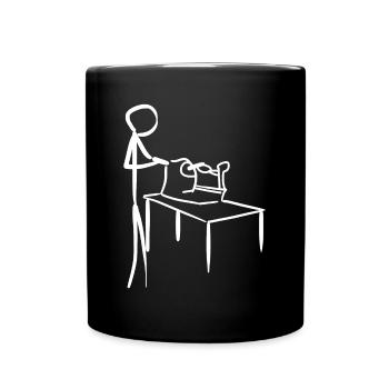 Woodturning Carpenter Lathe Machine - Full Colour Mug - black - Front
