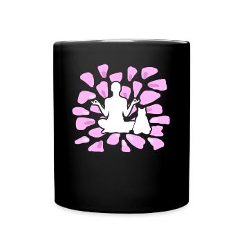 Yoga with Cat Yoga Poses Cats - Full Colour Mug - black - Front