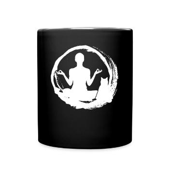 Yoga Cat Meditation Cats - Full Colour Mug - black - Front