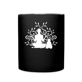 Yoga Meditation Cats Cat - Full Colour Mug - black - Front