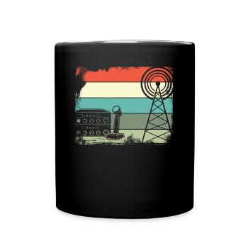 Amateur Radio Retro Radio Antenna - Full Colour Mug - black - Front