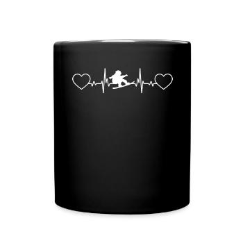 Heart - Heart palpitations - Snowboarding - - Full Colour Mug - black - Front