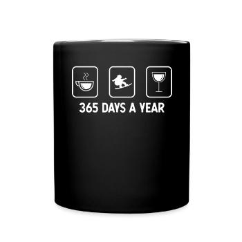 365 jours par an - Vin - Snowboard - - Mug uni - noir - Devant