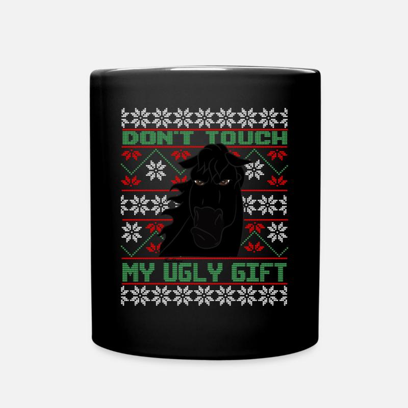Dont Touch Ugly Rappe Pferd Rider Winter - Tasse einfarbig - Schwarz