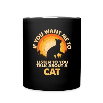 Entendre parler de chat animal - Mug uni - noir - Devant