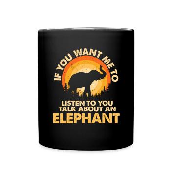 Écoutez parler d’Animal Elephant - Mug uni - noir - Devant