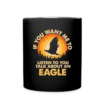 Écoutez parler des aigles animaux - Mug uni - noir - Devant