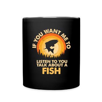 Entendre parler des poissons animaux - Mug uni - noir - Devant