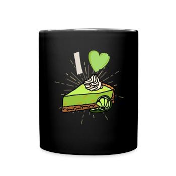 Funny I Love Lemon Cake Design - Full Colour Mug - black - Front