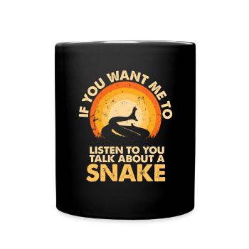 Entendre parler des serpents animaux - Mug uni - noir - Devant