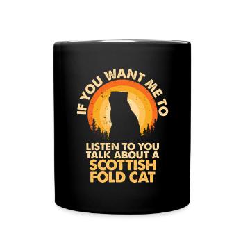 Écoutez parler de Scottish Fold Cat - Mug uni - noir - Devant