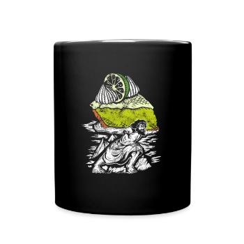 Funny Lemon Cake Design - Full Colour Mug - black - Front