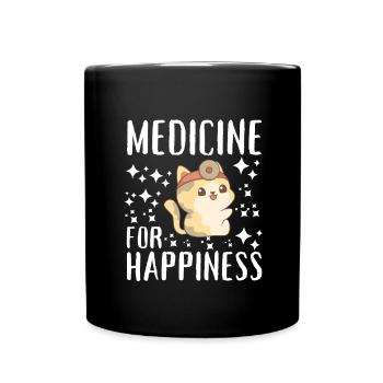 Ma médecine pour le bonheur appelée chats tous les jours - Mug uni - noir - Devant