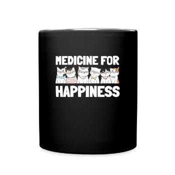 Ma médecine pour le bonheur appelée chats tous les jours - Mug uni - noir - Devant