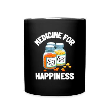 Ma médecine pour le bonheur appelée chats tous les jours - Mug uni - noir - Devant