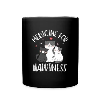 Ma médecine pour le bonheur appelée chats tous les jours - Mug uni - noir - Devant