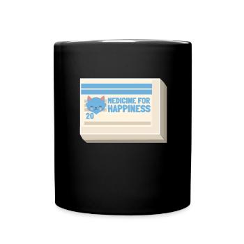 Ma médecine pour le bonheur appelée chats tous les jours - Mug uni - noir - Devant