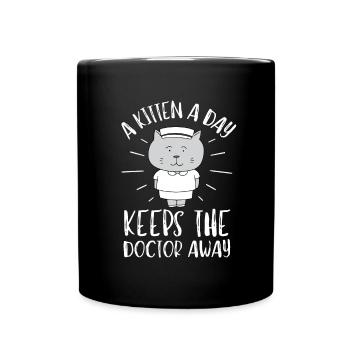 Ma médecine pour le bonheur appelée chats tous les jours - Mug uni - noir - Devant