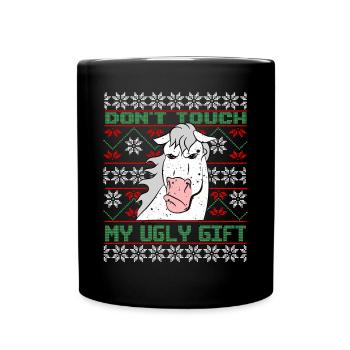 Dont Touch Ugly Brauner Pferd Rider Winter - Tasse einfarbig - Schwarz - Vorne