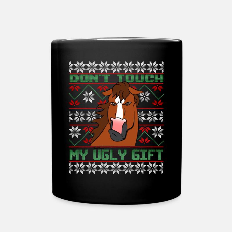 Ne touchez pas à l’hiver du cavalier brun moche - Mug uni - noir