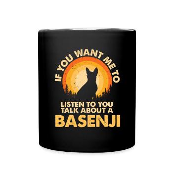 Parlez du chien Basenji - Mug uni - noir - Devant