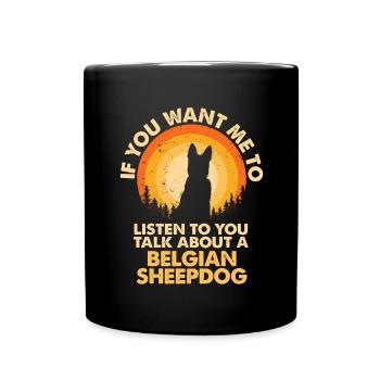 Parlez de chiens Berger belge - Mug uni - noir - Devant