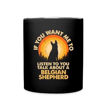 Sprechen Sie Über Hunde Belgian Shepherd - Tasse einfarbig - Schwarz - Vorne