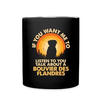 Parlez du chien Bouvier des Flandres - Mug uni - noir - Devant