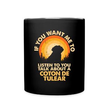 Parlez du chien Coton de Tuléar - Mug uni - noir - Devant