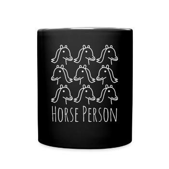 Reiten Pferd Pferde Reiter - Tasse einfarbig - Schwarz - Vorne