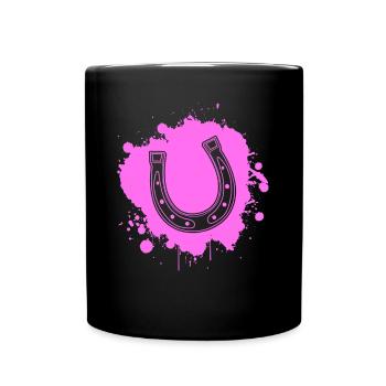 Horseshoe Horse Rider - Full Colour Mug - black - Front
