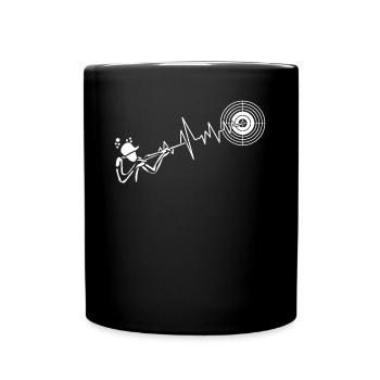 Schützenverein Schützenkönig Zielscheibe - Tasse einfarbig - Schwarz - Vorne