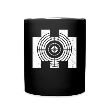 Schützenverein Zielscheibe Schützenkönig - Tasse einfarbig - Schwarz - Vorne