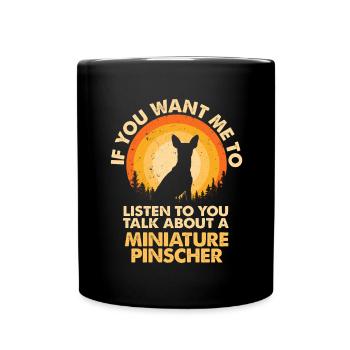 Parlez de chien pinscher miniature - Mug uni - noir - Devant